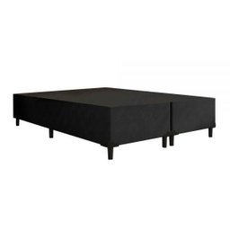Base Cama Box Bipartido Queen Size Corino Preto 35x158x198 - 1