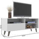 Ver imagem 3 de Rack para Tv até 55 Polegadas Sakai 1 Porta 1 Prateleira Branco/off White - Panorama Móveis