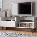 Ver imagem 2 de Rack para Tv até 55 Polegadas Sakai 1 Porta 1 Prateleira Branco/off White - Panorama Móveis