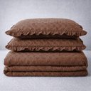 Ver imagem 2 de Cobre Leito Balle Casal Queen 3 Peças Colcha Cama Marrom