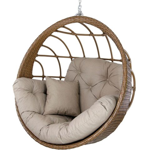Balanço Ninho Suspenso Hungria Sépia e Linhão Bege