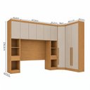 Ver imagem 3 de Guarda-Roupa Modulado Casal 2 Mesas de Cabeceira 9 Portas 3 Gavetas MDF Cairo Marrom/Cinamomo/Fendi