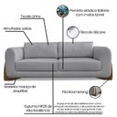 Ver imagem 4 de Sofá 3 Lugares 230cm Linho Djon Cinza