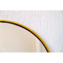 Espelho Oval com Moldura em Metal Mobília Express Pequeno Dourado - 2