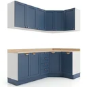 Ver imagem 3 de Cozinha Planejada 6 Peças com Tampo 3 Aéreos 6 Portas e 3 Balcões Arizona CabeCasa MadeiraOriginals Azul