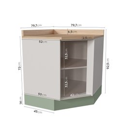 Cozinha Modulada 6 Peças com Tampo 3 Aéreos 6 Portas e 3 Balcões Arizona CabeCasa MadeiraMadeira - 16