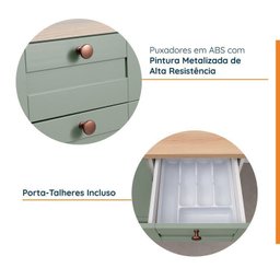Cozinha Modulada 6 Peças com Tampo 3 Aéreos 6 Portas e 3 Balcões Arizona CabeCasa MadeiraMadeira - 7