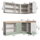 Ver imagem 4 de Cozinha Planejada 6 Peças com Tampo 3 Aéreos 6 Portas e 3 Balcões Arizona CabeCasa MadeiraOriginals Verde