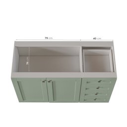 Cozinha Modulada 6 Peças com Tampo 3 Aéreos 6 Portas e 3 Balcões Arizona CabeCasa MadeiraMadeira - 12