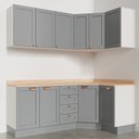 Ver mais imagens de Cozinha Modulada 6 Peças com Tampo 3 Aéreos 6 Portas e 3 Balcões Arizona CabeCasa MadeiraOriginals Cinza