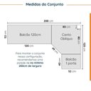 Ver imagem 3 de Cozinha Modulada 6 Peças com Tampo 3 Aéreos 6 Portas e 3 Balcões Arizona CabeCasa MadeiraOriginals Cinza