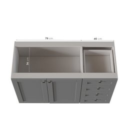 Cozinha Modulada 6 Peças com Tampo 3 Aéreos 6 Portas e 3 Balcões Arizona CabeCasa MadeiraMadeira - 15