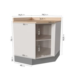 Cozinha Modulada 6 Peças com Tampo 3 Aéreos 6 Portas e 3 Balcões Arizona CabeCasa MadeiraMadeira - 12