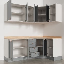 Cozinha Modulada 6 Peças com Tampo 3 Aéreos 6 Portas e 3 Balcões Arizona CabeCasa MadeiraMadeira - 9