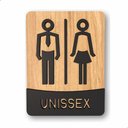 Ver imagem 1 de Placa de Banheiro Placas para Banheiro Feminino Masculino:preto - Unissex 15x20