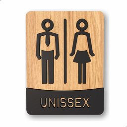 Placa de Banheiro Placas para Banheiro Feminino Masculino:preto - Unissex 15x20 - 1