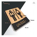 Ver imagem 2 de Placa de Banheiro Placas para Banheiro Feminino Masculino:preto - Unissex 15x20