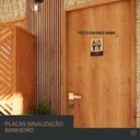 Ver imagem 5 de Placa de Banheiro Placas para Banheiro Feminino Masculino:preto - Unissex 15x20