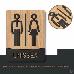 Placa de Banheiro Placas para Banheiro Feminino Masculino:preto - Unissex 15x20 - 6