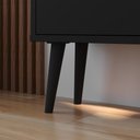 Ver imagem 5 de Kit Quarto Sapateira 3 Gavetas Basculantes Preto e Mesinha Lateral Pequena Nicho Off White/Cinamomo