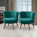 Ver imagem 1 de Kit 2 Poltronas para Sala Decorativa Bela Suede Tiffany Rover & Beato