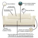 Ver imagem 4 de Sofá 2 Lugares 170cm Linho Brest Branco Pérola