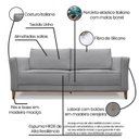 Ver imagem 4 de Sofá 2 Lugares 170cm Linho Brest Cinza