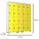 Ver imagem 7 de Armário Roupeiro Aço 20 Portas Academia Guarda Volume Trinco Amarelo