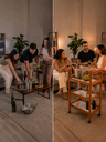 Ver imagem 5 de Carrinho Bar Madeira Porto Branco Marmorizado para Sala c/ Rodinhas e Bandeja Removível - Arkell