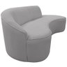 Sofá Curvo 04 Lugares 230cm Braço Direito Eron Bouclê Cinza Claro - 6