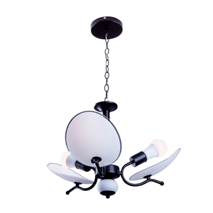 Luminária Teto Lustre Sala de Jantar Vidro Ricko 3 Lâmpadas E27 Bivolt:preto/bivolt