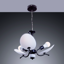 Luminária Teto Lustre Sala de Jantar Vidro Ricko 3 Lâmpadas E27 Bivolt:preto/bivolt - 3