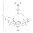 Ver imagem 2 de Luminária Teto Lustre Sala de Jantar Vidro Ricko 3 Lâmpadas E27 Bivolt:preto/bivolt