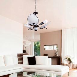Luminária Teto Lustre Sala de Jantar Vidro Ricko 3 Lâmpadas E27 Bivolt:preto/bivolt - 4