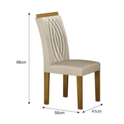 Conjunto 2 Cadeiras para Sala de Jantar Doha - 4