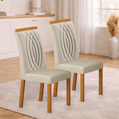 Conjunto 2 Cadeiras Jantar Estofada Doha