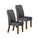 Ver imagem 1 de Conjunto 2 Cadeiras para Sala de Jantar Ilheus Marrom/Freijó/Chumbo