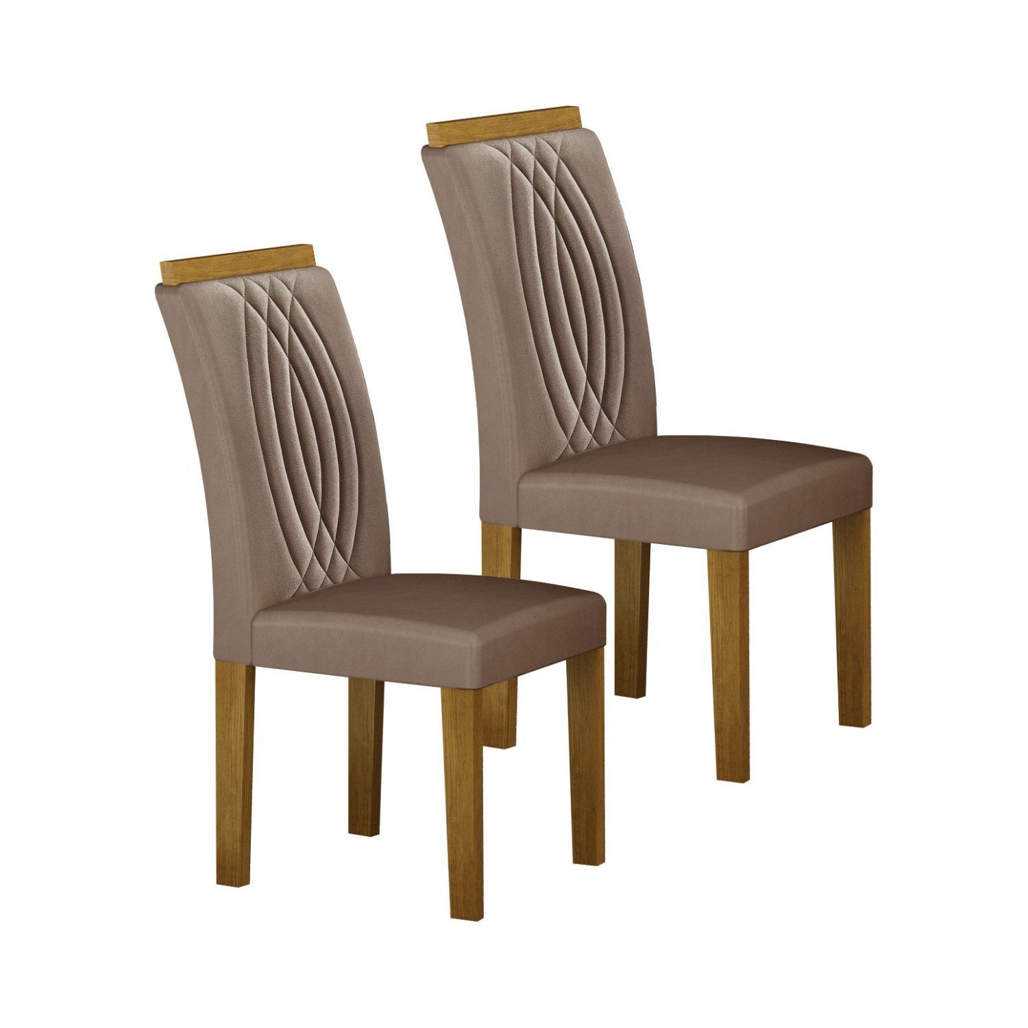 Conjunto 2 Cadeiras para Sala de Jantar Doha - 1