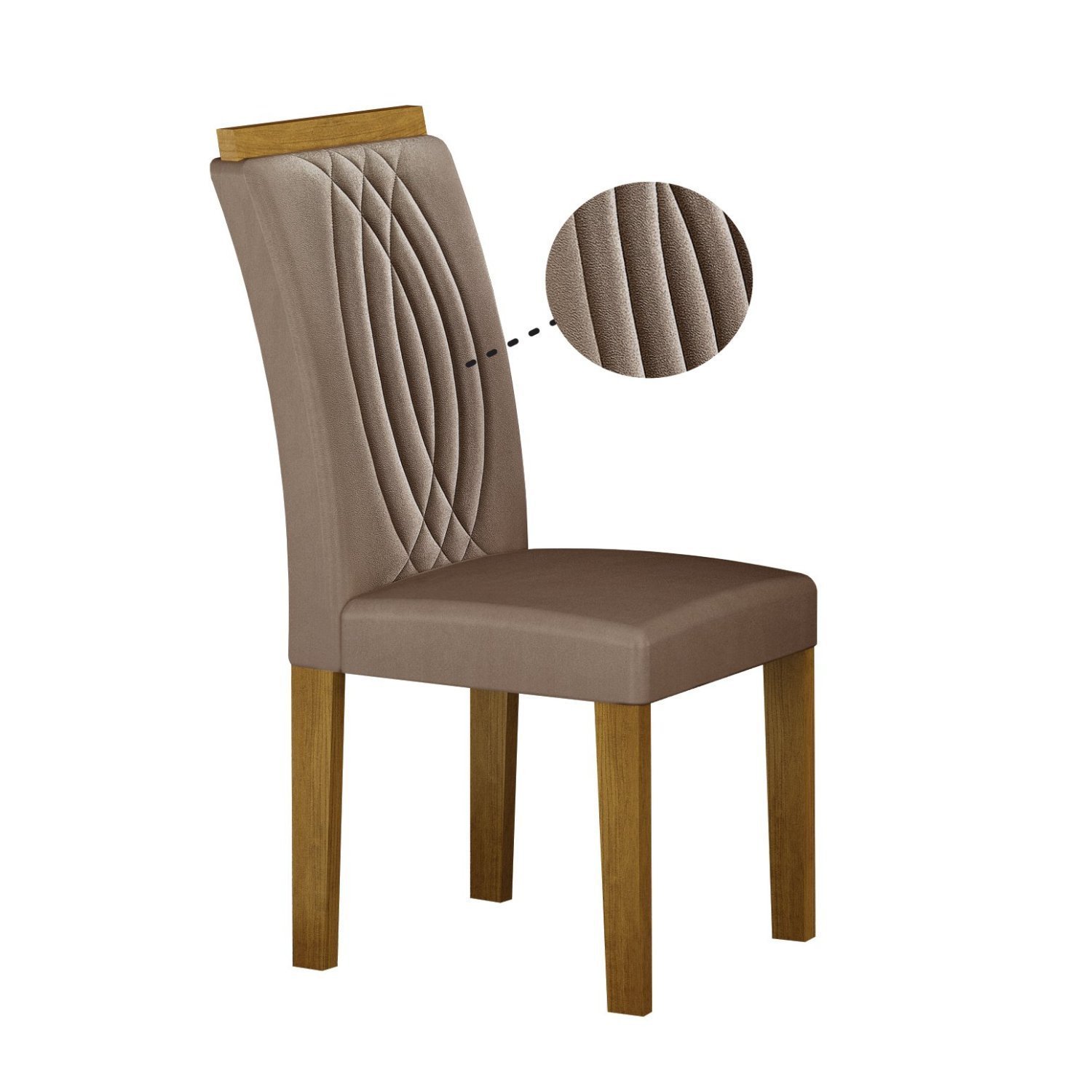 Conjunto 2 Cadeiras para Sala de Jantar Doha - 5