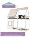 Ver imagem 5 de Cama Alta Cabana com Janela Noopy Casatema MadeiraOriginals Branco/Cera Bege