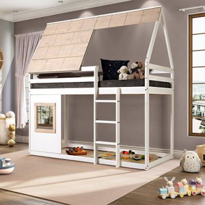 Cama Alta Cabana com Janela Noopy Casatema MadeiraOriginals