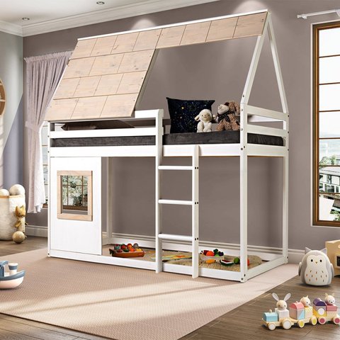 Cama Alta Cabana com Janela Noopy Casatema MadeiraOriginals