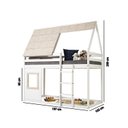 Ver imagem 3 de Cama Alta Cabana com Janela Noopy Casatema MadeiraOriginals Branco/Cera Bege
