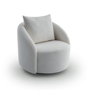 Poltrona Decorativa Orgânica Giratória Boucle Branco Cali Estofama