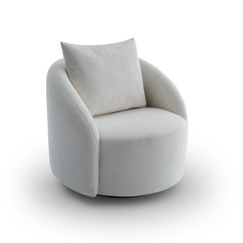 Poltrona Decorativa Orgânica Giratória Boucle Branco Cali Gtdnexxus