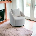 Ver imagem 2 de Poltrona Decorativa Orgânica Giratória Boucle Branco Cali Gtdnexxus
