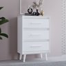 Cômoda 3 Gavetas Pequena Mila para Quartos e Closets - Branco - 1