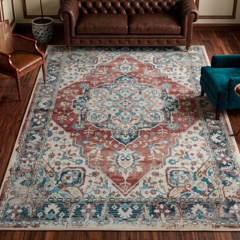 Tapete Sala Quarto Persa Belga Classico Antiderrapante Miro:05 Vermelho/1,40x2,00m