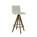 Ver imagem 4 de Conjunto Mesa Bistrô Boaz 60 cm Mad Maciça Tampo MDF c/Vidro Off White + 2 Banquetas Giratórias Tarb