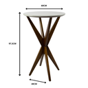 Ver imagem 2 de Conjunto Mesa Bistrô Boaz 60 cm Mad Maciça Tampo MDF c/Vidro Off White + 2 Banquetas Giratórias Tarb